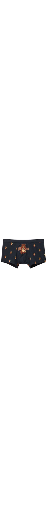 Cueca Boxer Com Estampa De Ursos Em Algodão Natural Fresh - Preto
