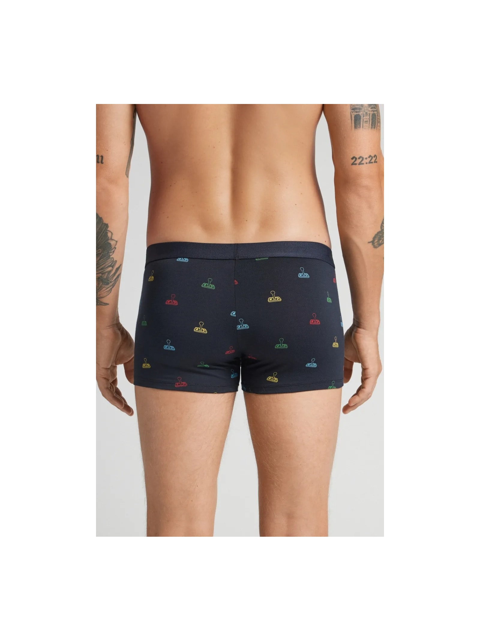 Cueca Boxer Com Estampa Joystick Em Algodão Supima Azul Intimissimi