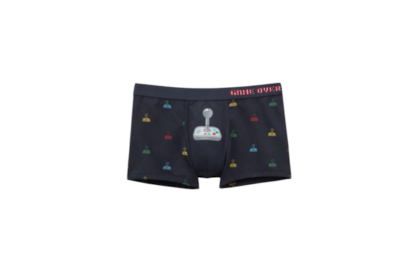 Cueca Boxer Com Estampa Joystick Em Algodão Supima - Azul