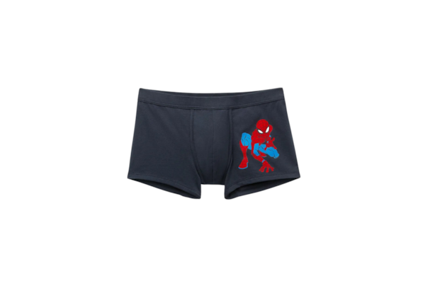 Cueca Boxer Com Estampa Marvel Homem-Aranha Em Algodão Supima - Azul