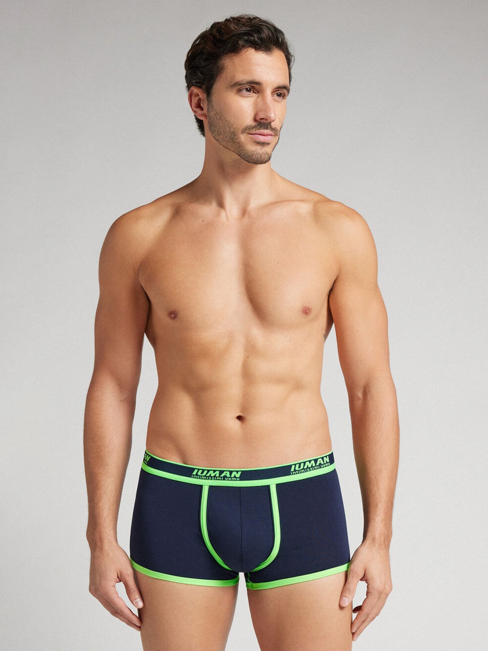 Cueca Boxer Com Logotipo Em Algodão Supima Azul Intimissimi