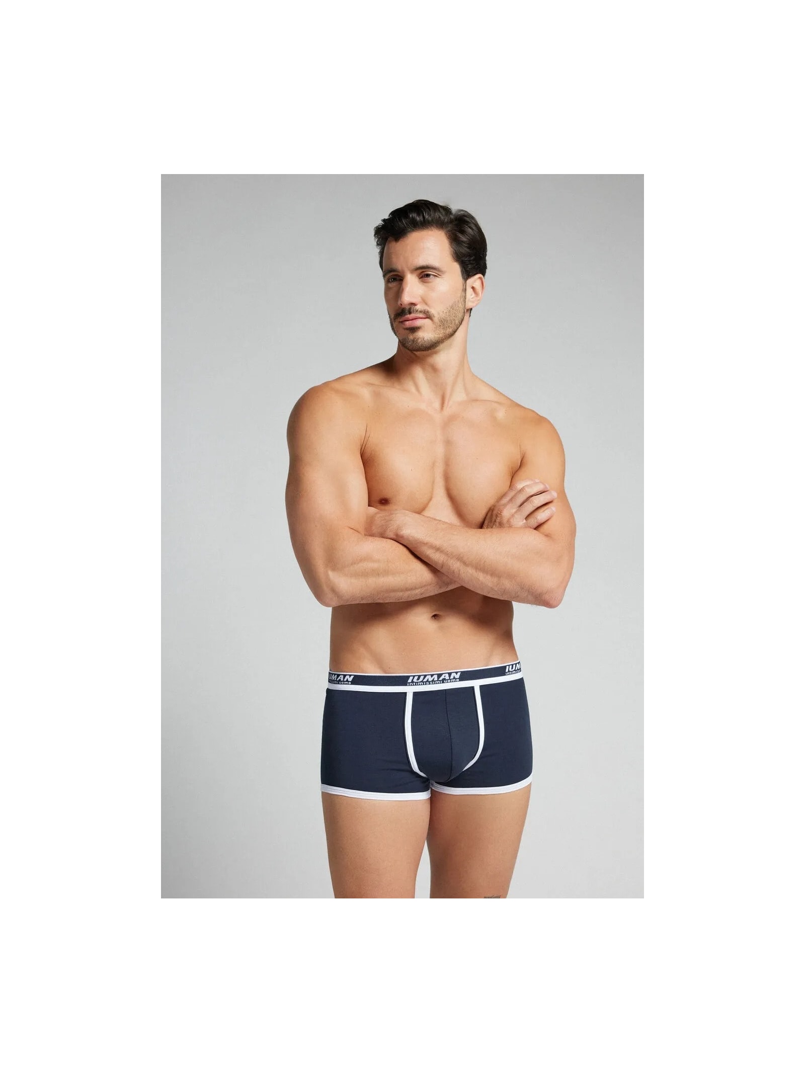 Cueca Boxer Com Logotipo Em Algodão Supima Azul Intimissimi