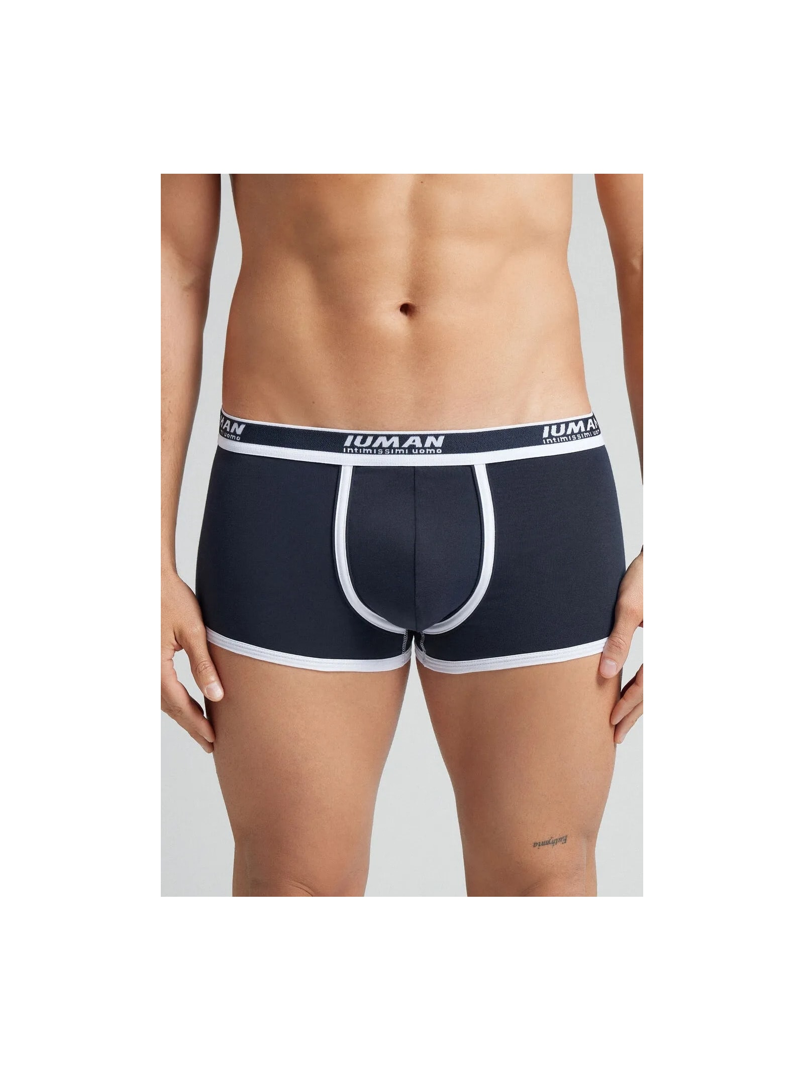 Cueca Boxer Com Logotipo Em Algodão Supima Azul Intimissimi
