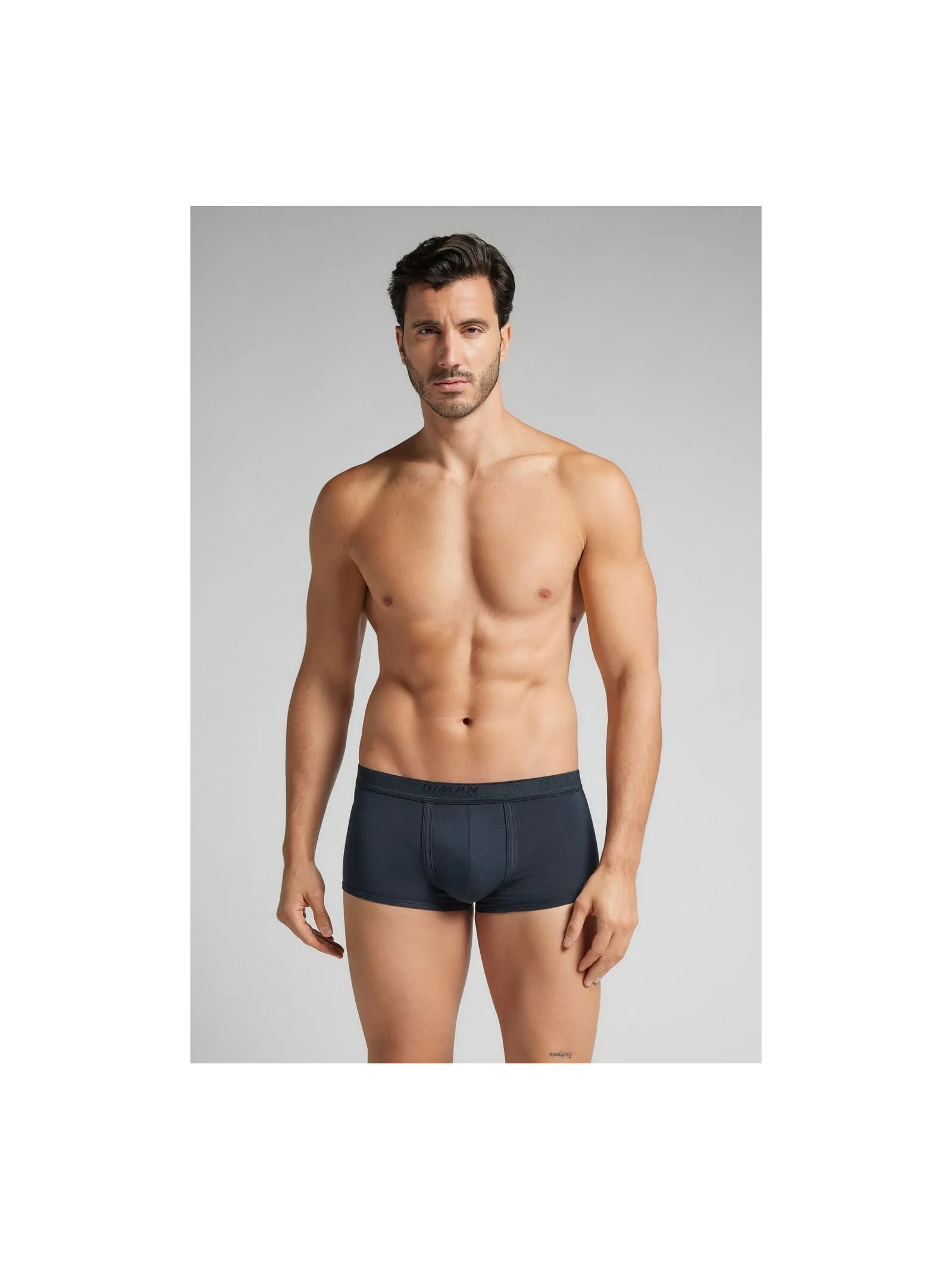 Cueca Boxer Com Logotipo Em Algodão Supima Azul Intimissimi