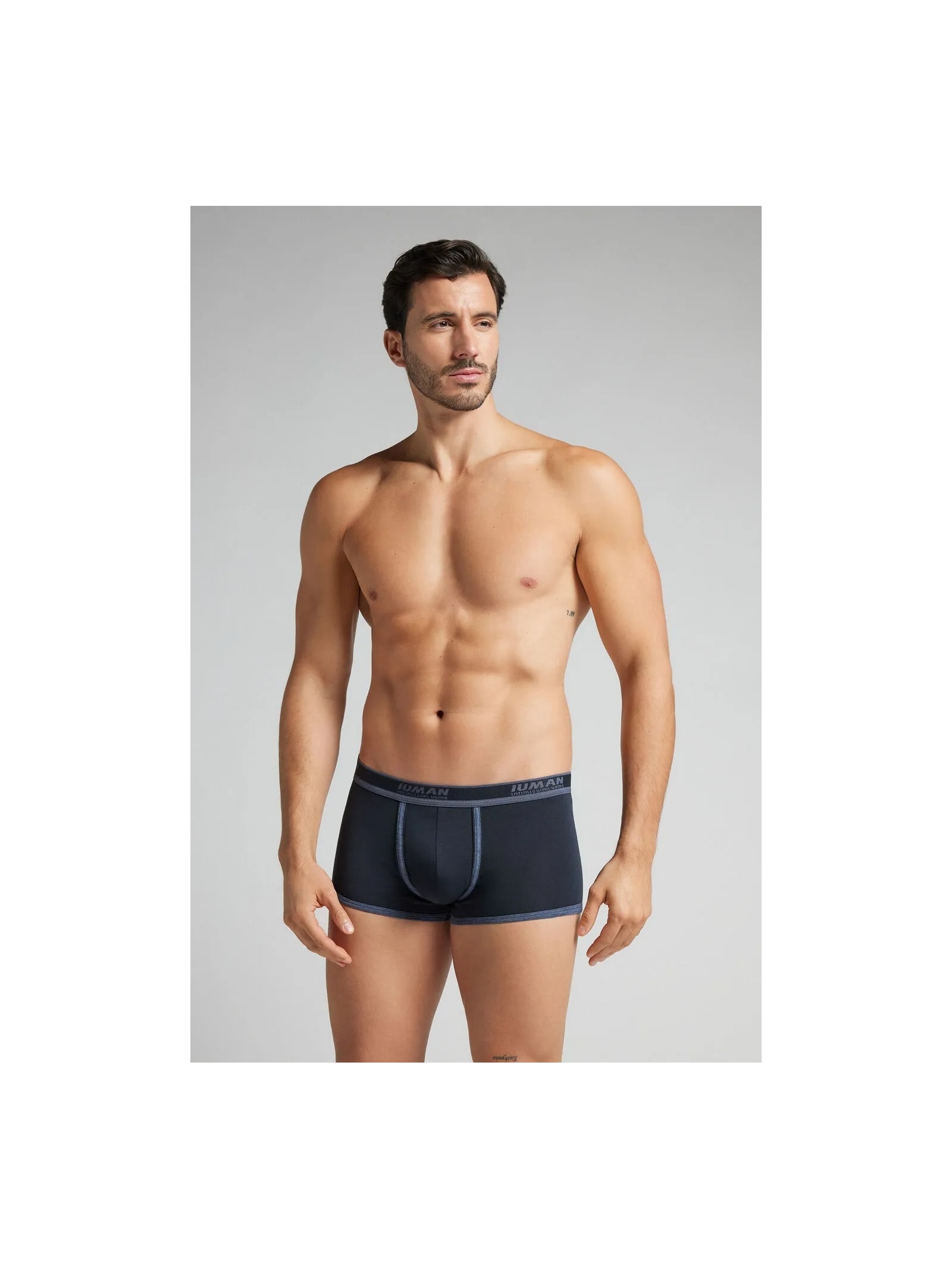 Cueca Boxer Com Logotipo Em Algodão Supima Azul Intimissimi