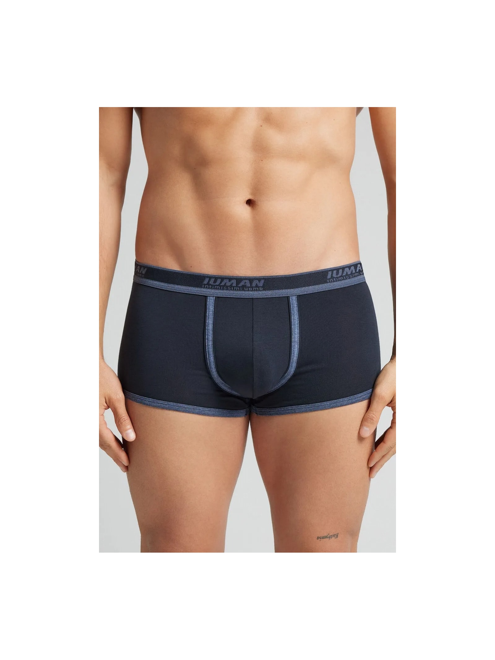 Cueca Boxer Com Logotipo Em Algodão Supima Azul Intimissimi