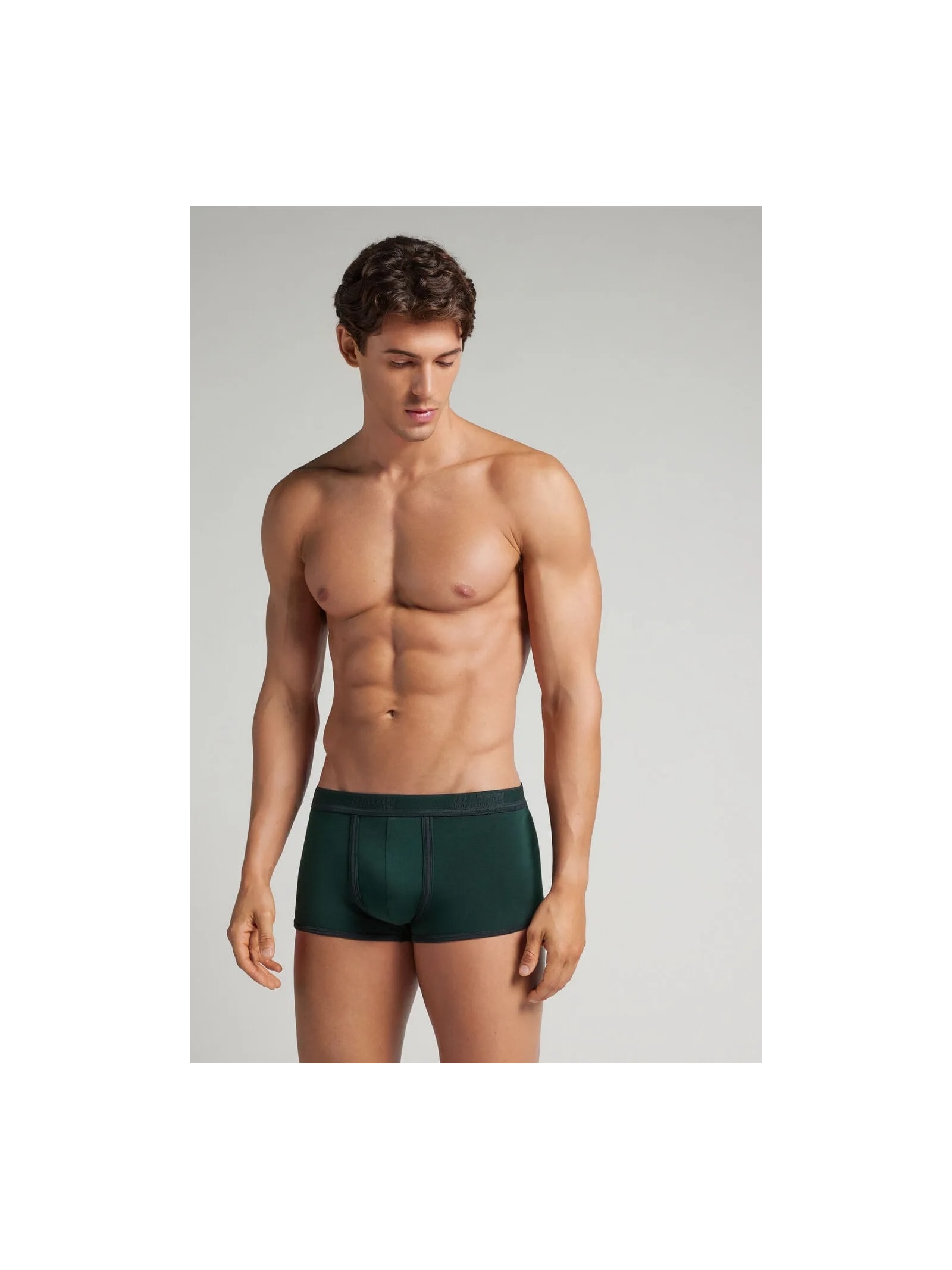 Cueca Boxer Com Logotipo Em Algodão Supima Verde Intimissimi
