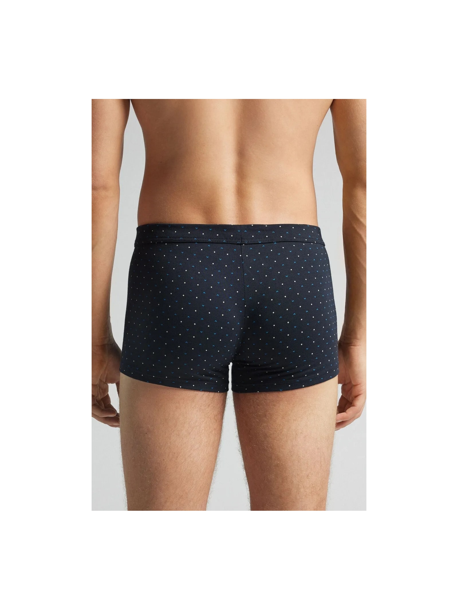 Cueca Boxer Com Padrão Geométrico Em Algodão Supima Azul Intimissimi