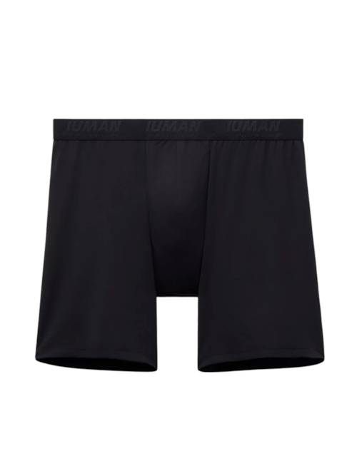 Cueca Boxer Comprida Em Microfibra - Preto