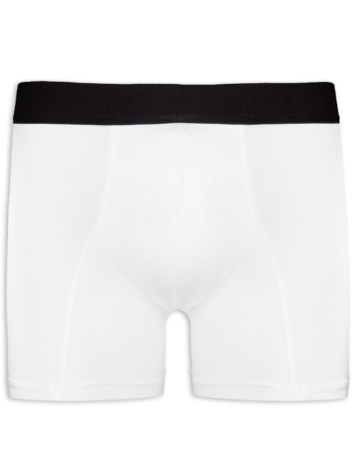 Cueca Boxer Elástico Pima – Branco