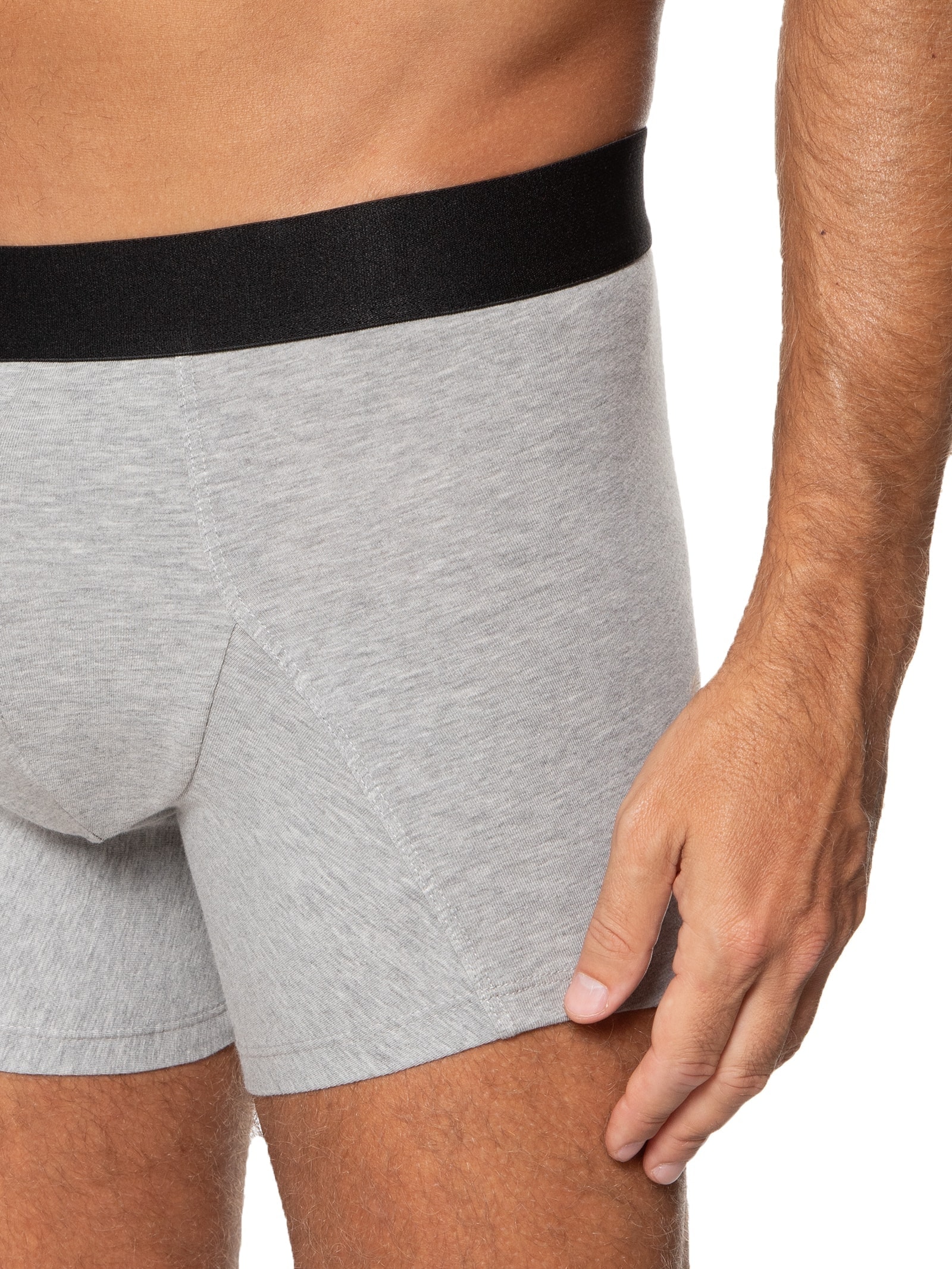 Cueca Boxer Elástico Pima Cinza '2 Essential