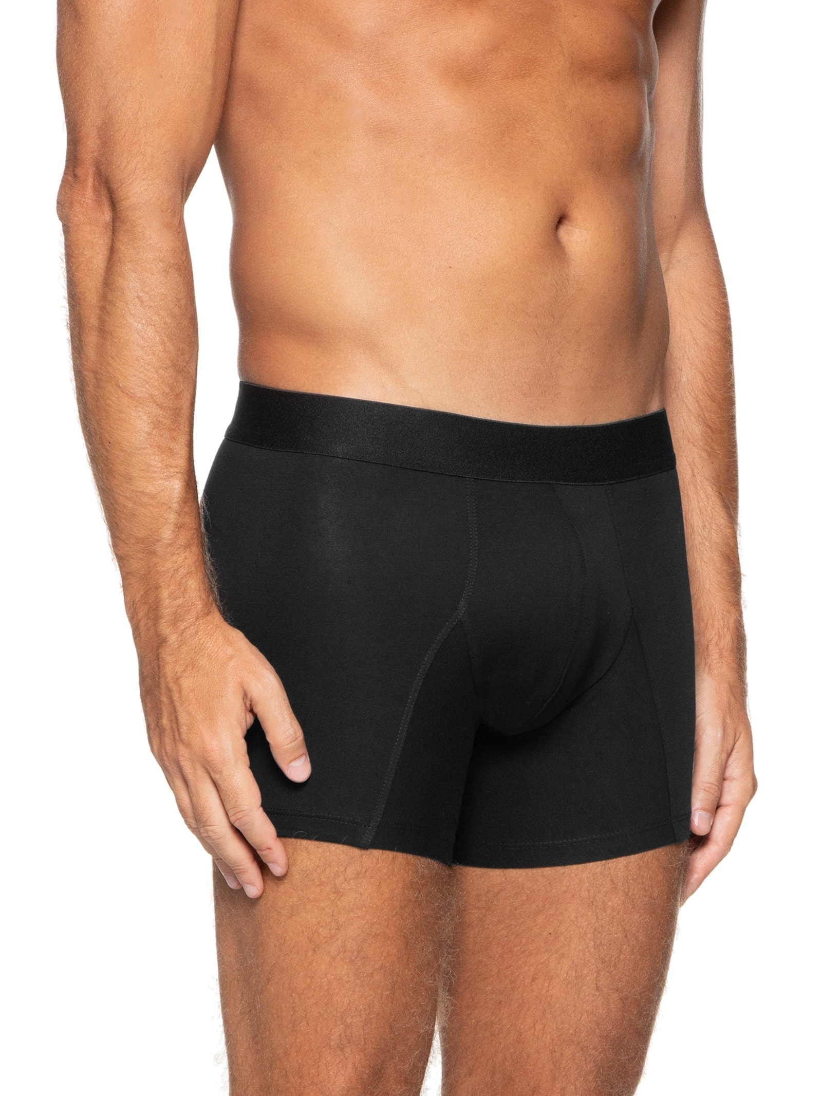 Cueca Boxer Elástico Pima Preto '2 Essential