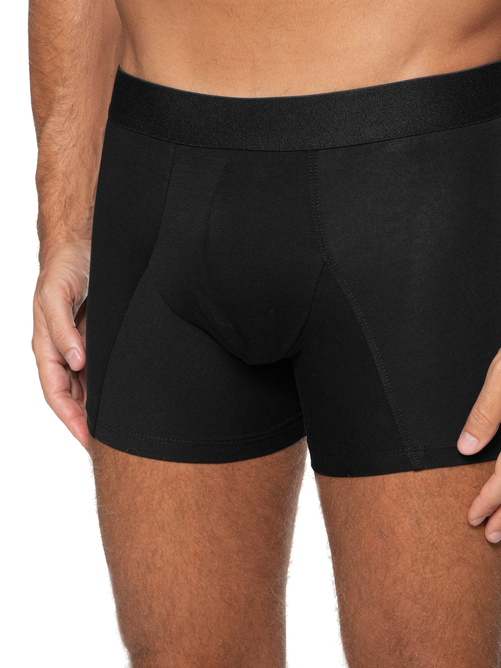 Cueca Boxer Elástico Pima Preto '2 Essential
