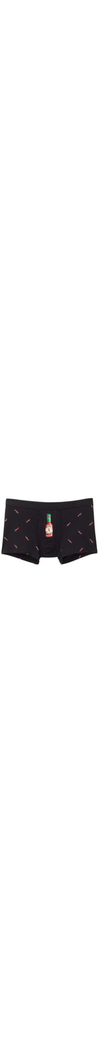 Cueca Boxer Em Algodão Com Estampa De Tabasco - Preto