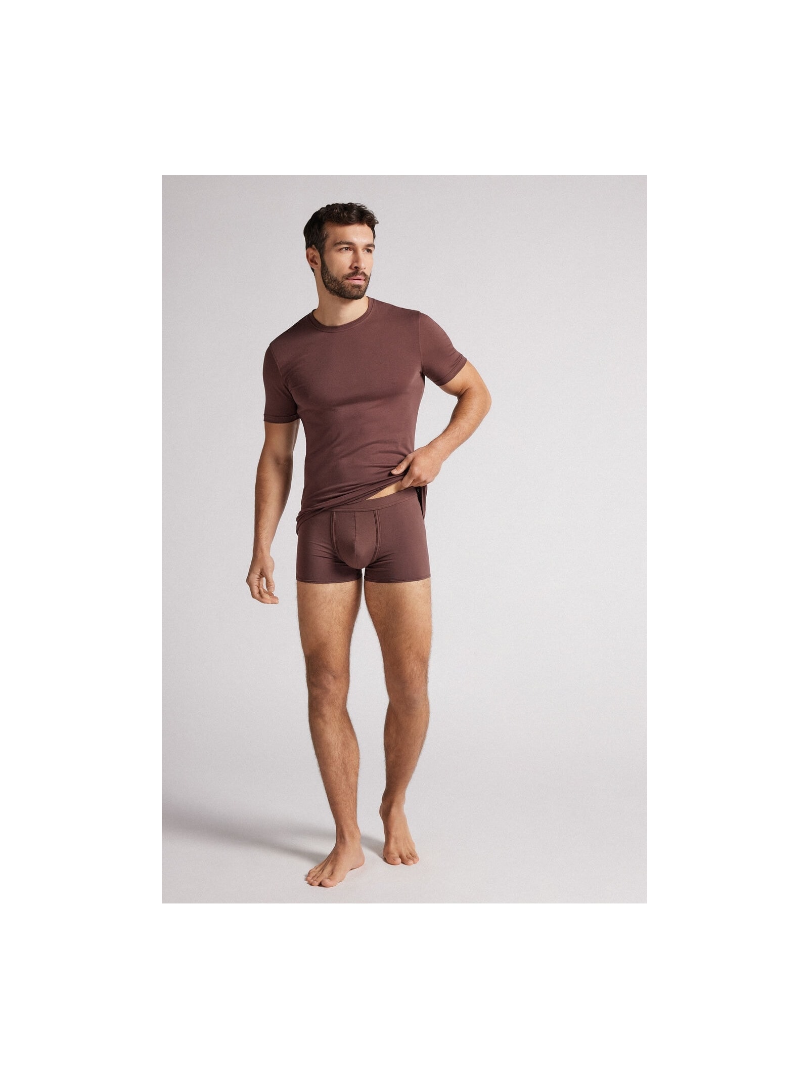 Cueca Boxer Em Algodão Natural Fresh Marrom Intimissimi