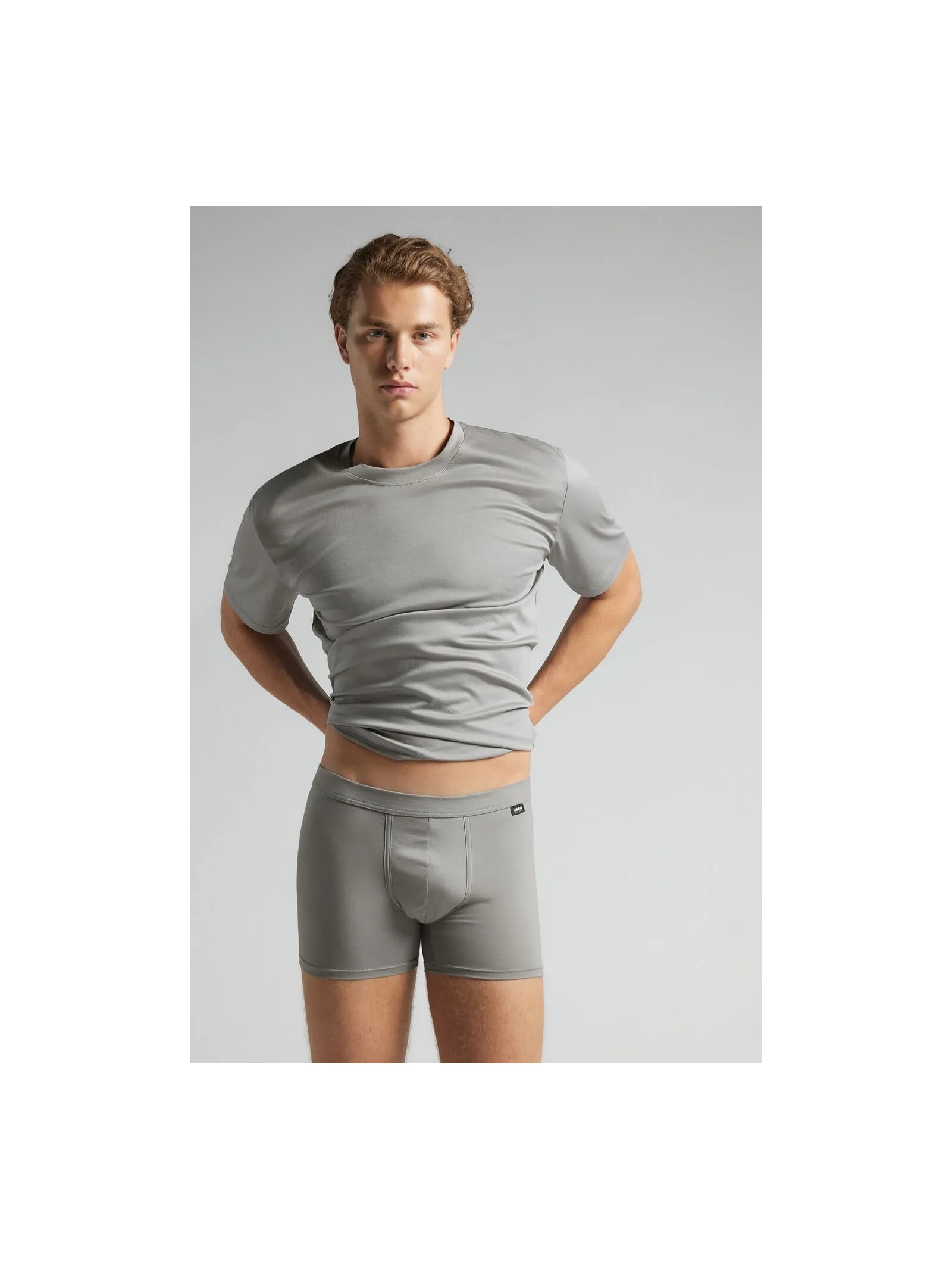 Cueca Boxer Em Algodão Premium Cinza Intimissimi