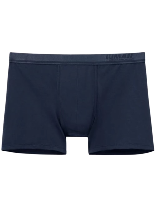 Cueca Boxer Em Algodão Premium Com Logótipo – Azul