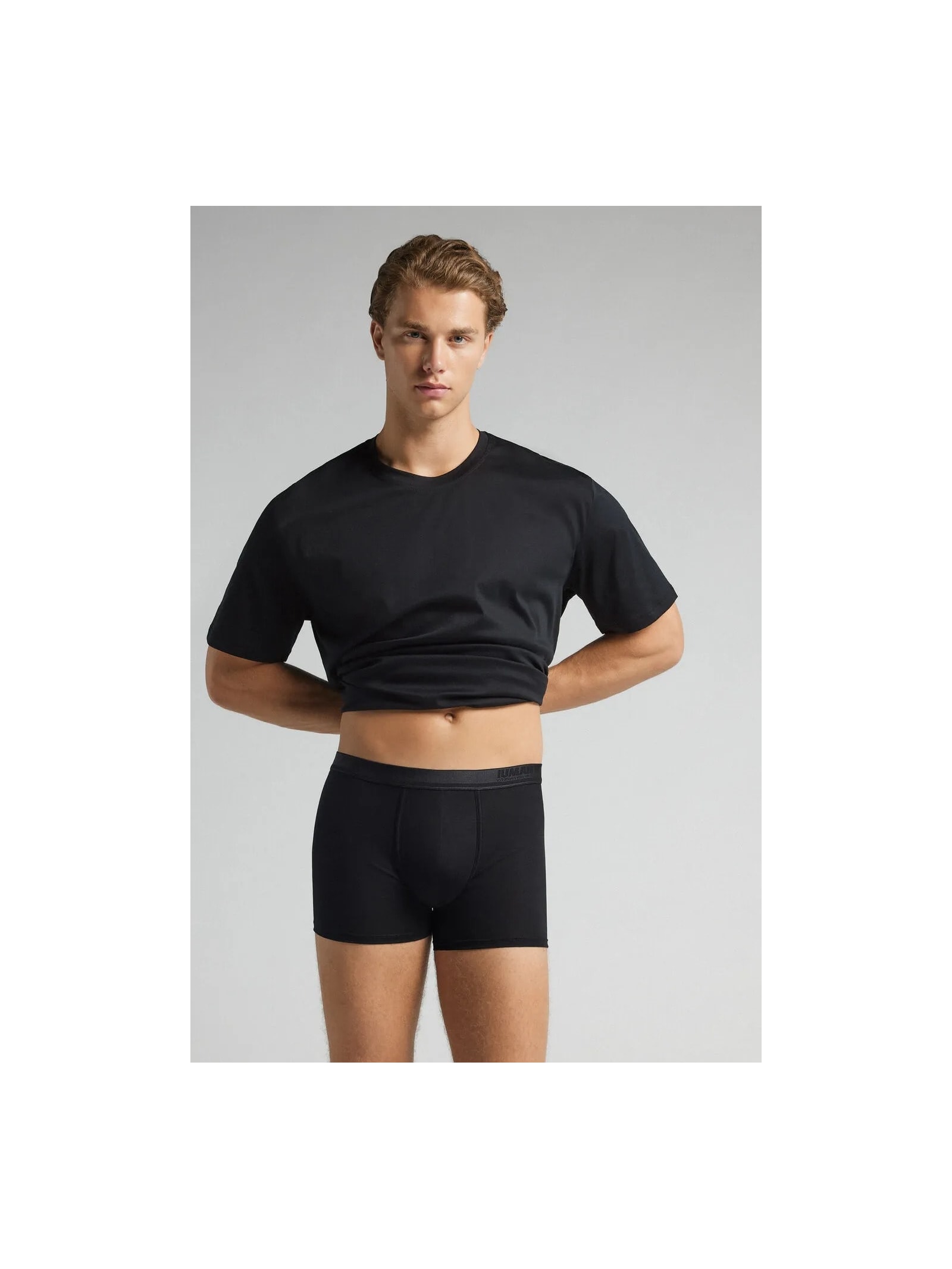 Cueca Boxer Em Algodão Premium Com Logótipo Preto Intimissimi