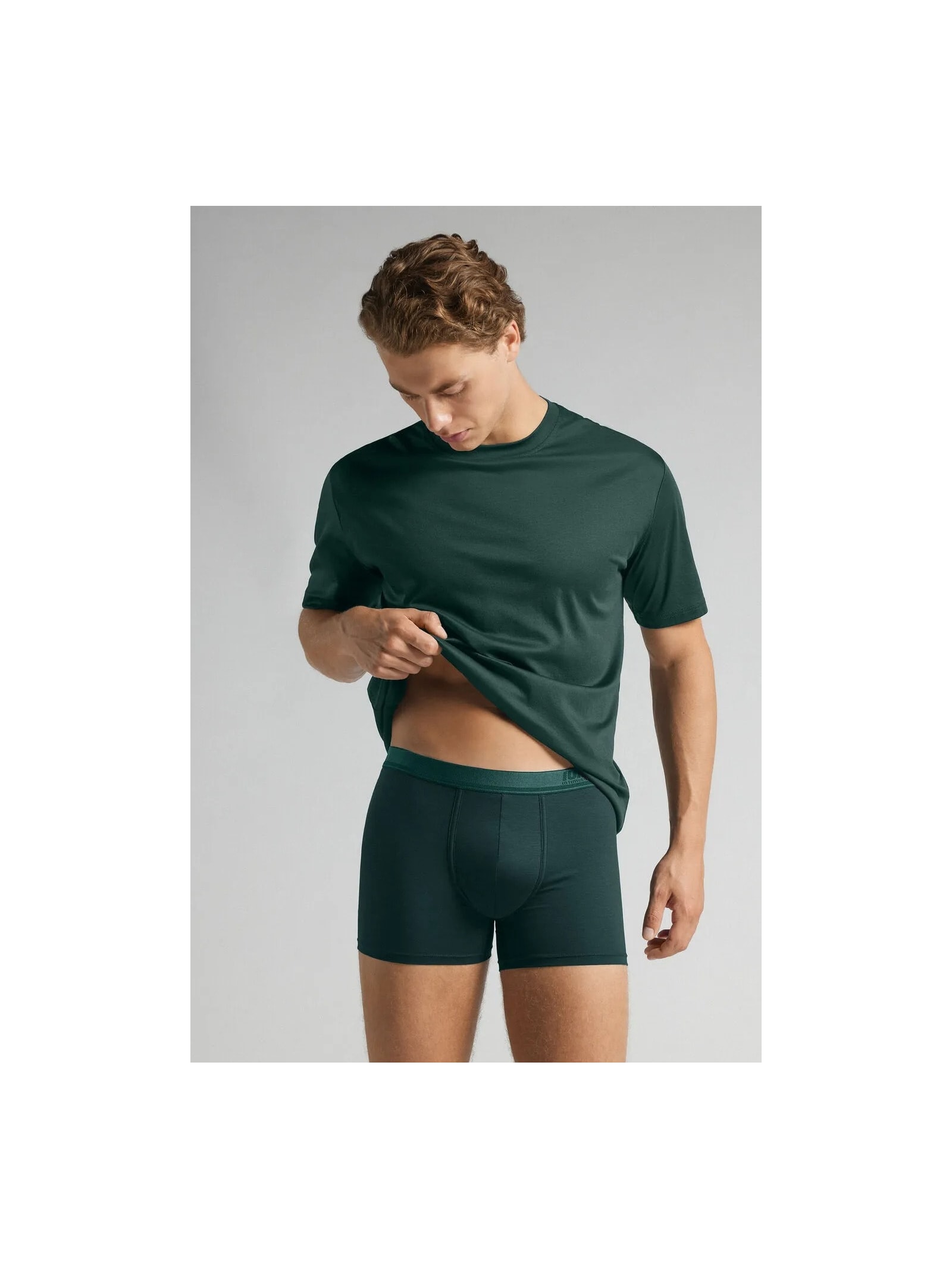 Cueca Boxer Em Algodão Premium Com Logótipo Verde Intimissimi