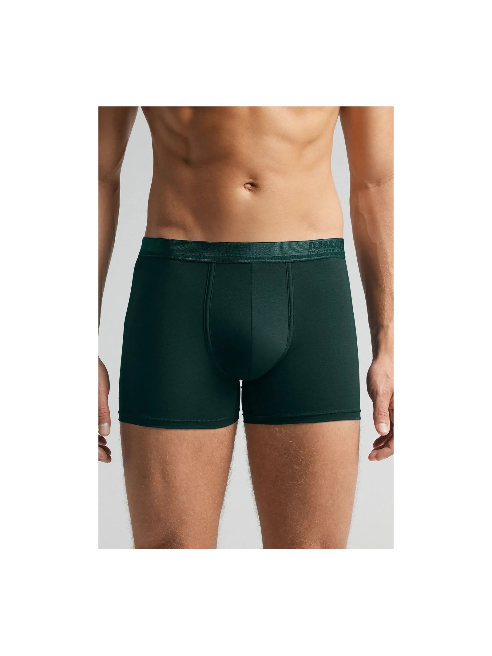Cueca Boxer Em Algodão Premium Com Logótipo Verde Intimissimi