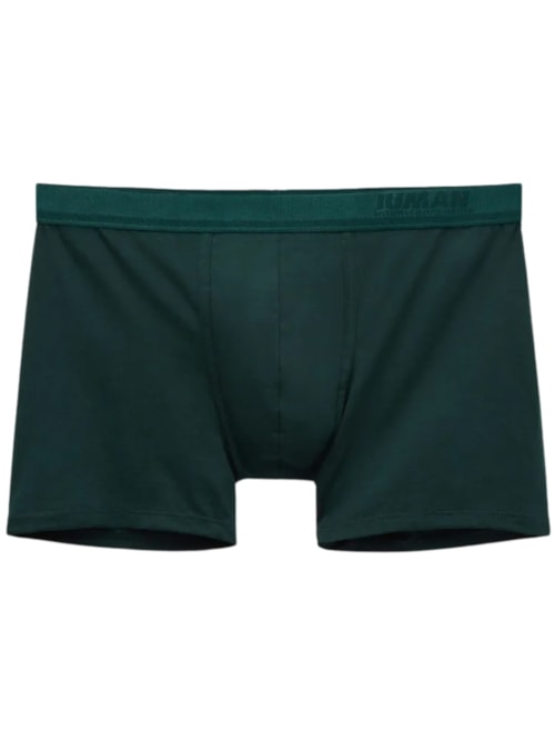 Cueca Boxer Em Algodão Premium Com Logótipo - Verde