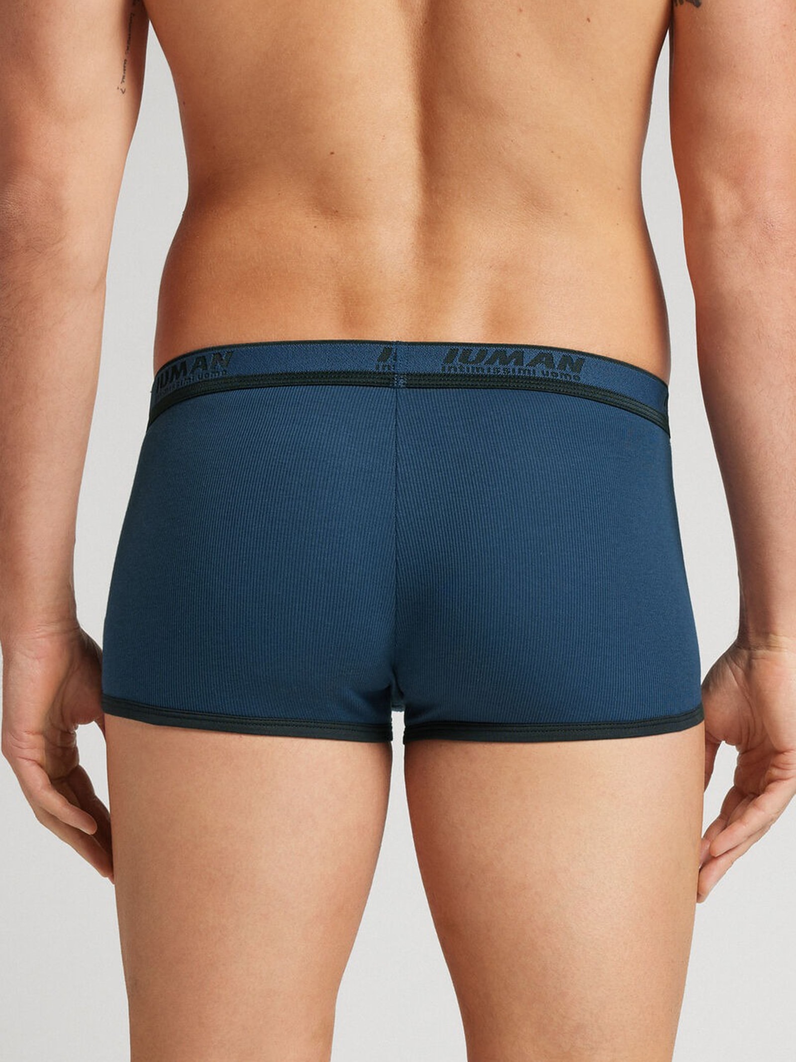 Cueca Boxer Em Algodão Supima Canelado Azul Intimissimi
