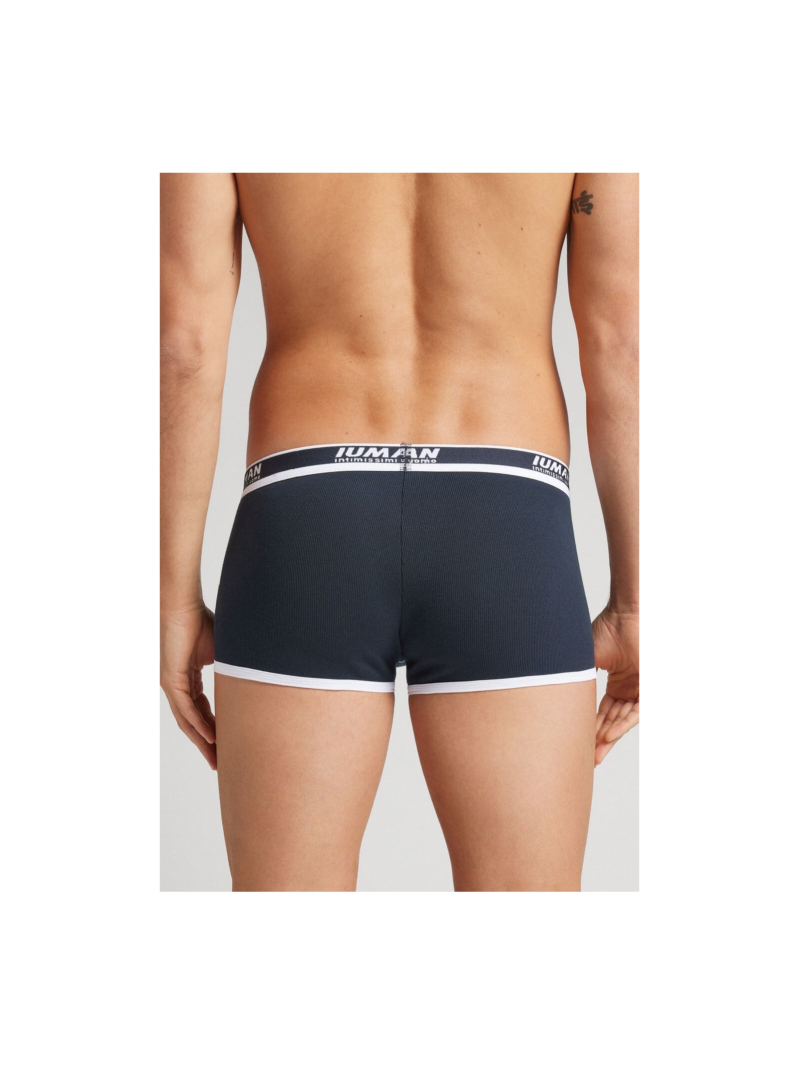Cueca Boxer Em Algodão Supima Canelado Azul Intimissimi