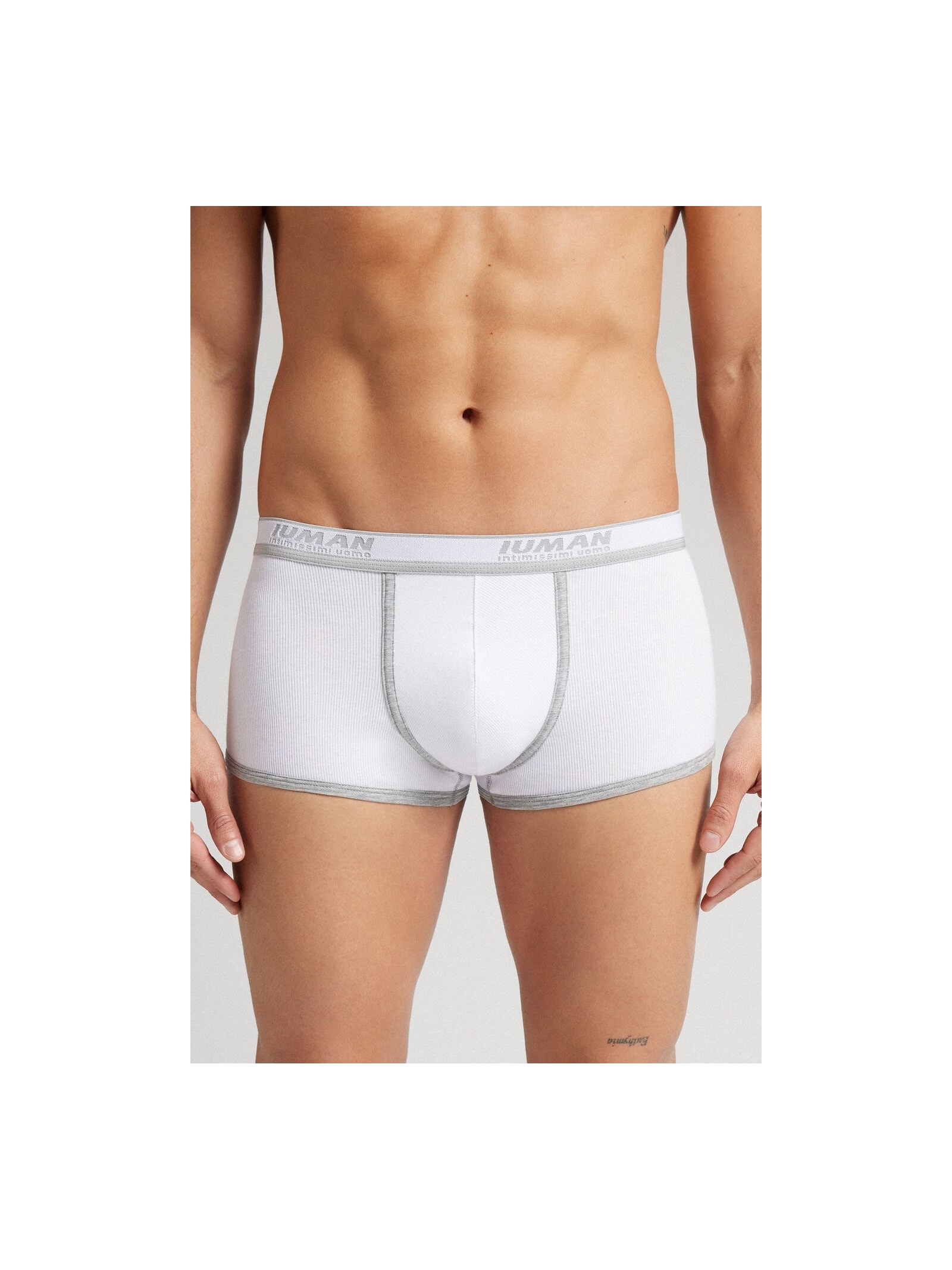 Cueca Boxer Em Algodão Supima Canelado Branco Intimissimi