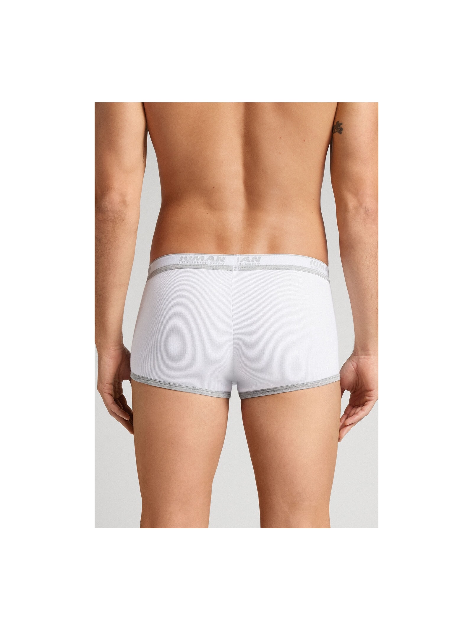 Cueca Boxer Em Algodão Supima Canelado Branco Intimissimi