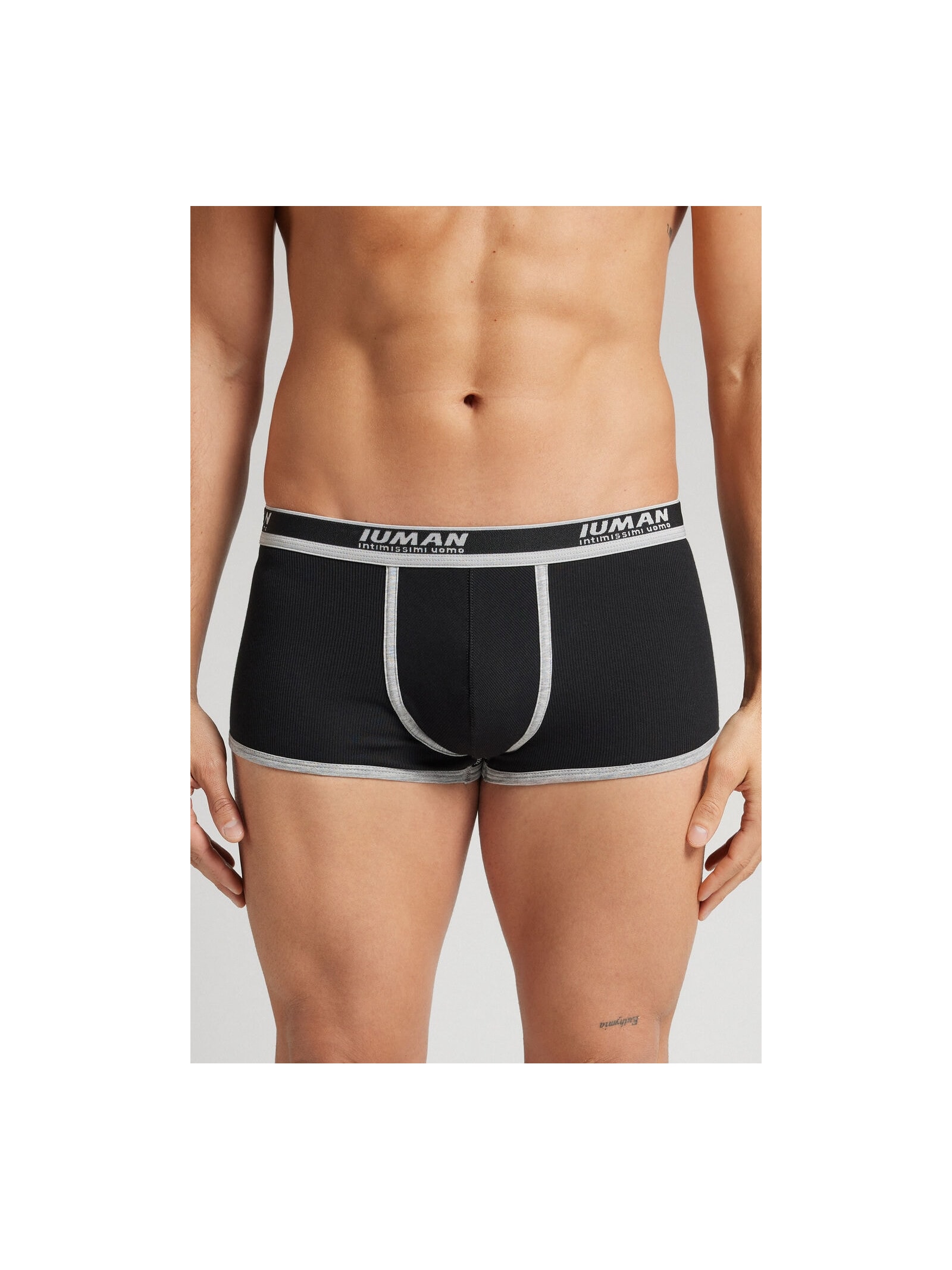 Cueca Boxer Em Algodão Supima Canelado Preto Intimissimi