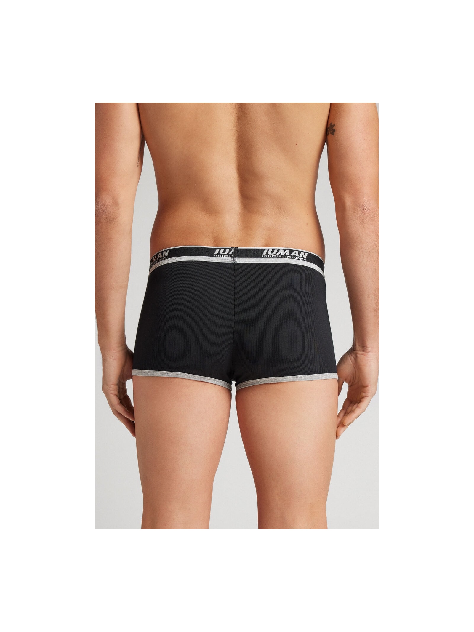 Cueca Boxer Em Algodão Supima Canelado Preto Intimissimi