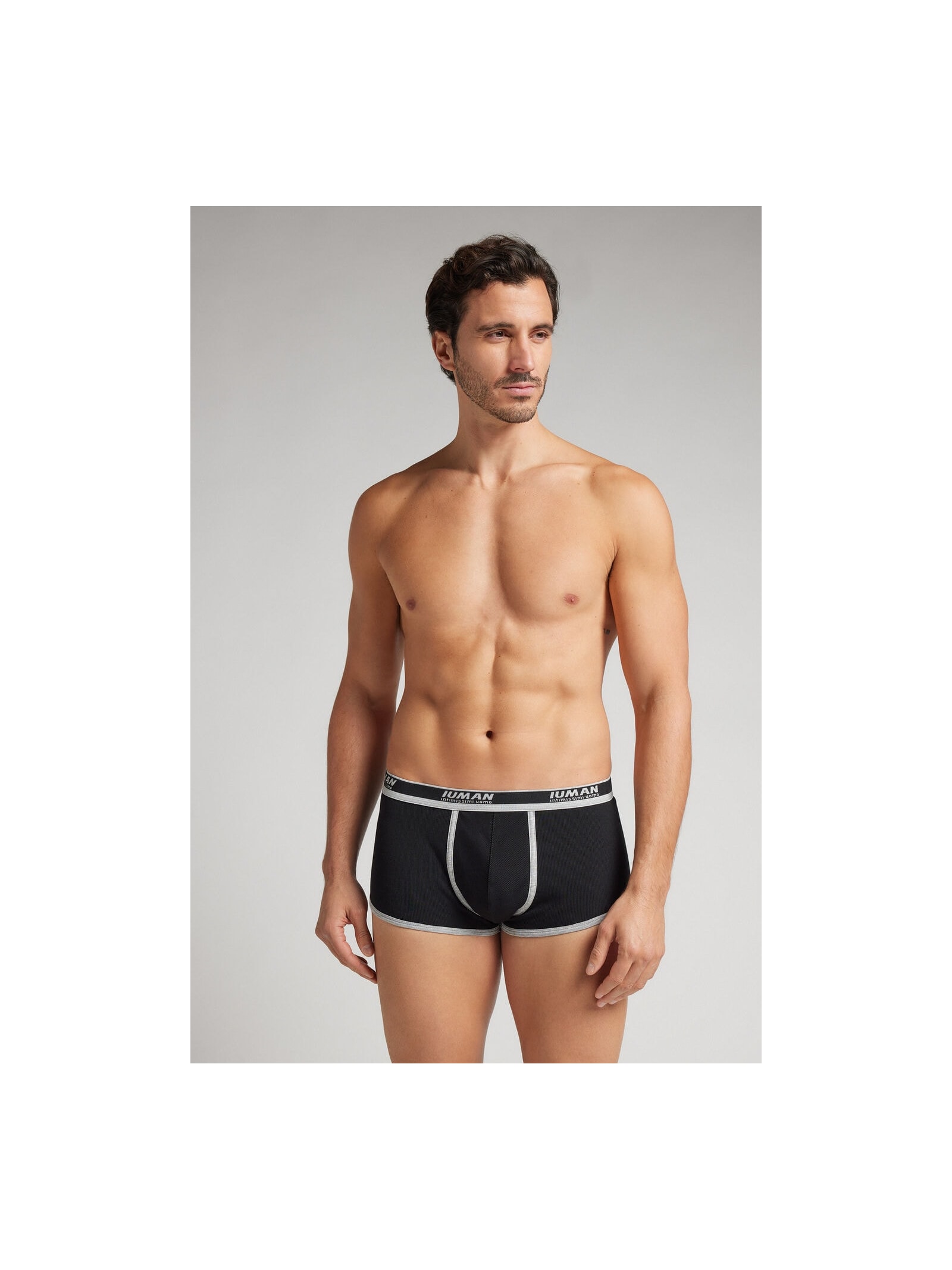 Cueca Boxer Em Algodão Supima Canelado Preto Intimissimi