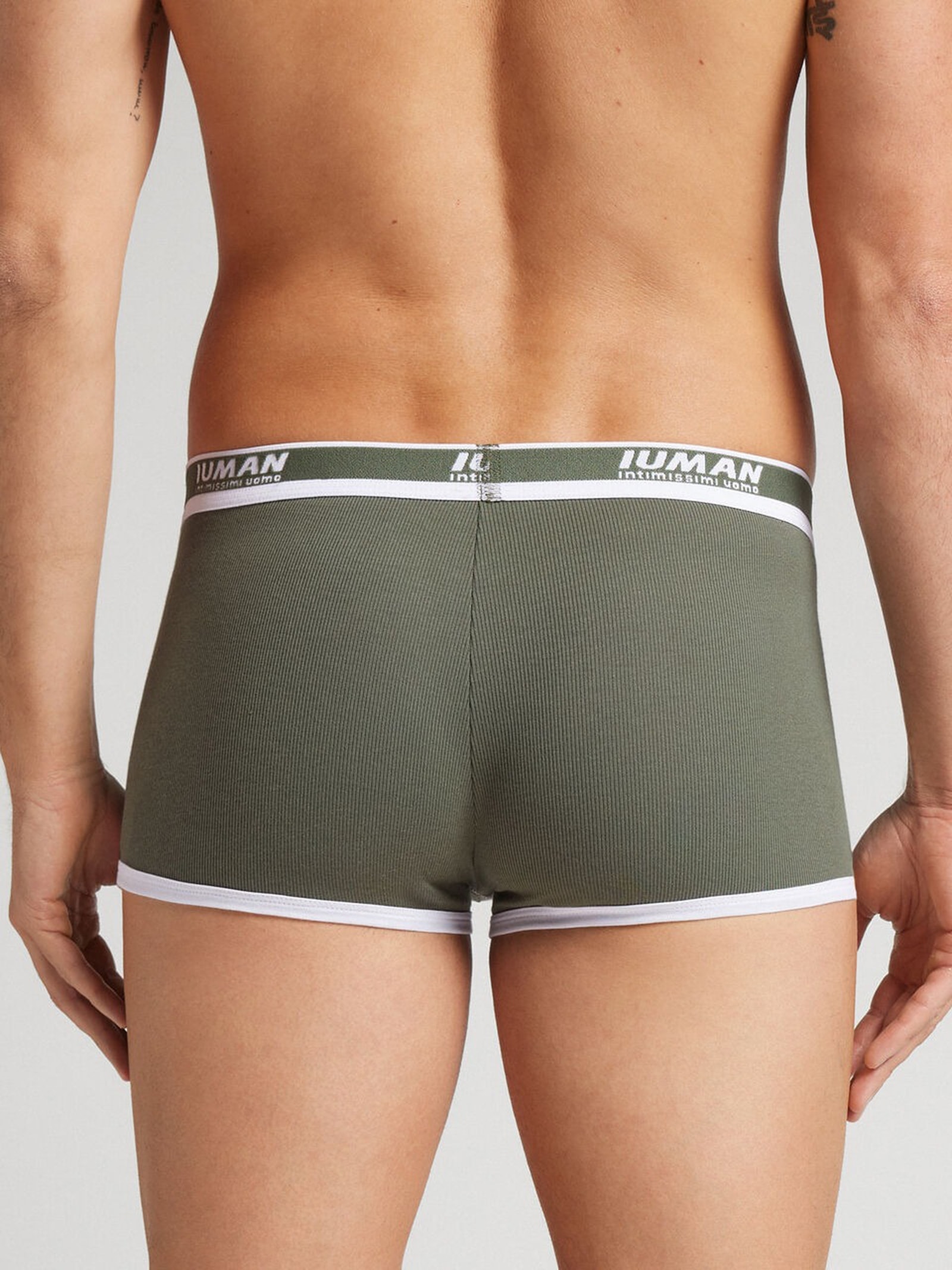 Cueca Boxer Em Algodão Supima Canelado Verde Intimissimi