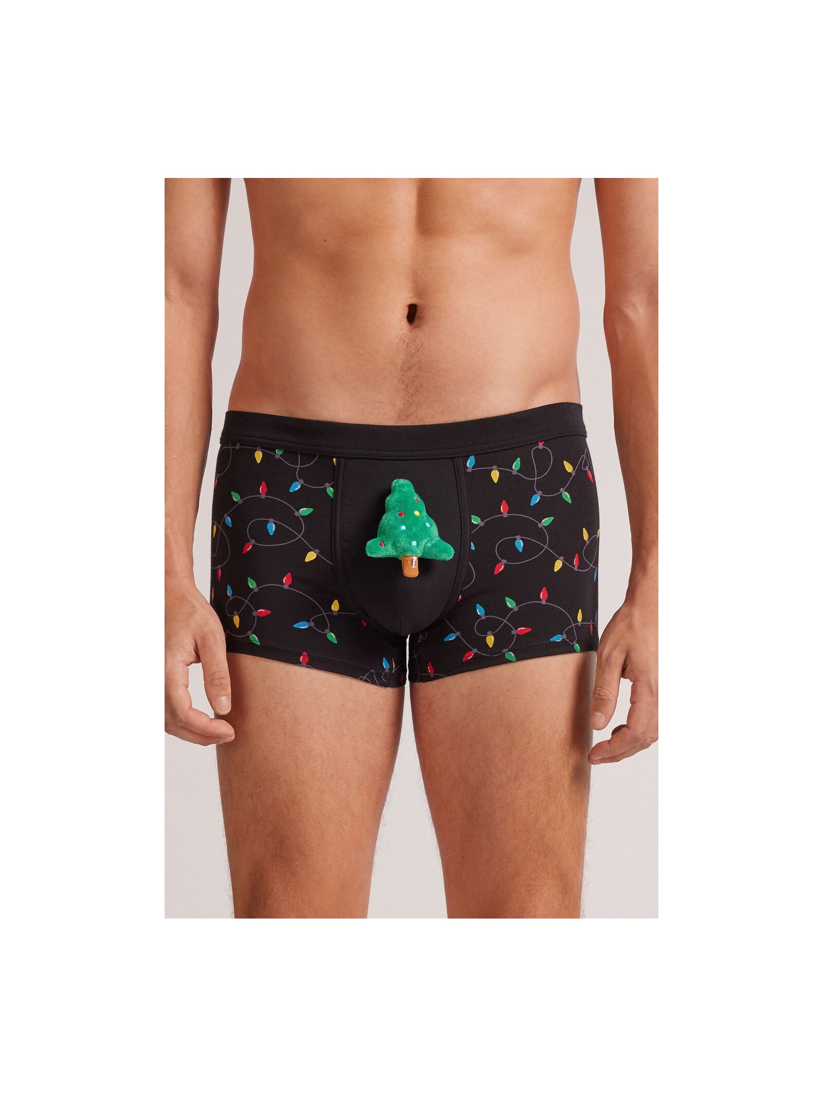 Cueca Boxer Em Algodão Supima Christmas Lights Preto Intimissimi