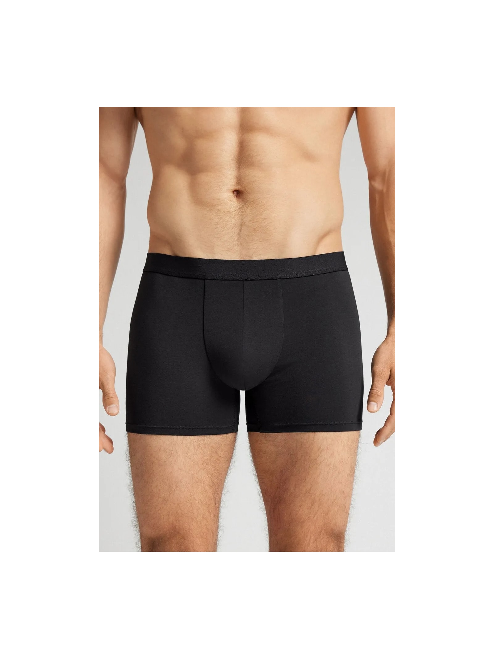 Cueca Boxer Em Algodão Supima Com Elástico Visível Preto Intimissimi