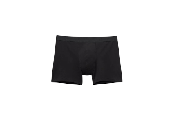 Cueca Boxer Em Algodão Supima Com Elástico Visível - Preto