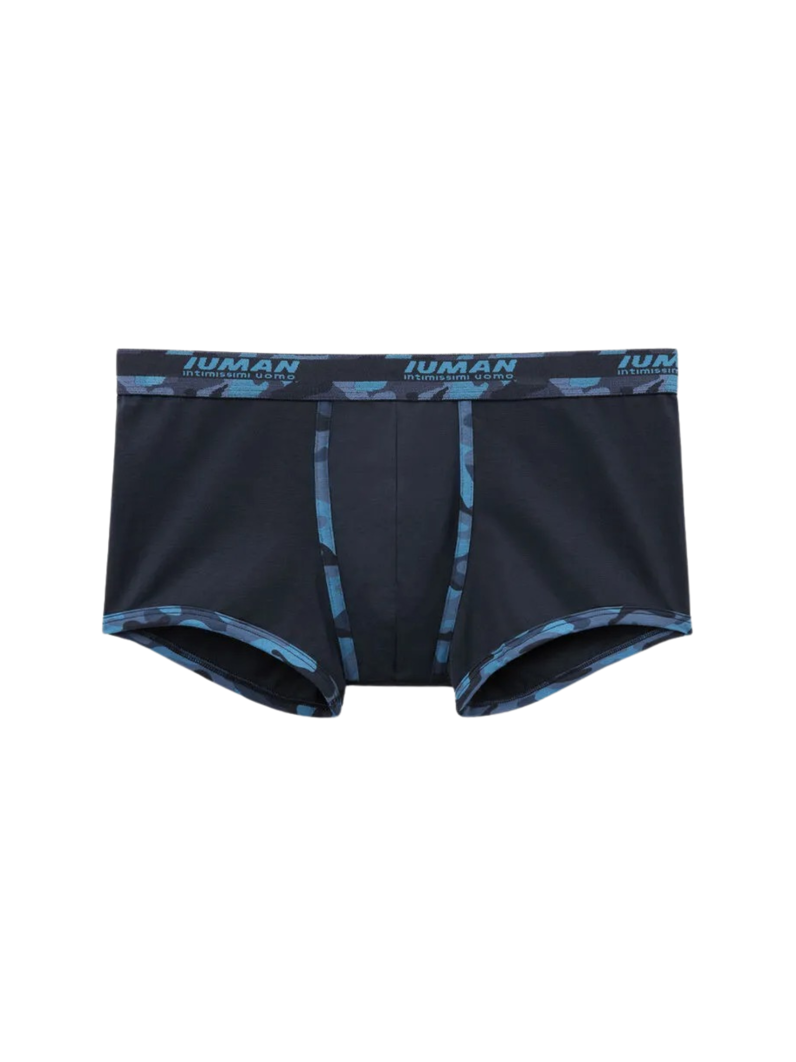 Cueca Boxer Em Algodão Supima Com Estampa Camuflada Azul Intimissimi