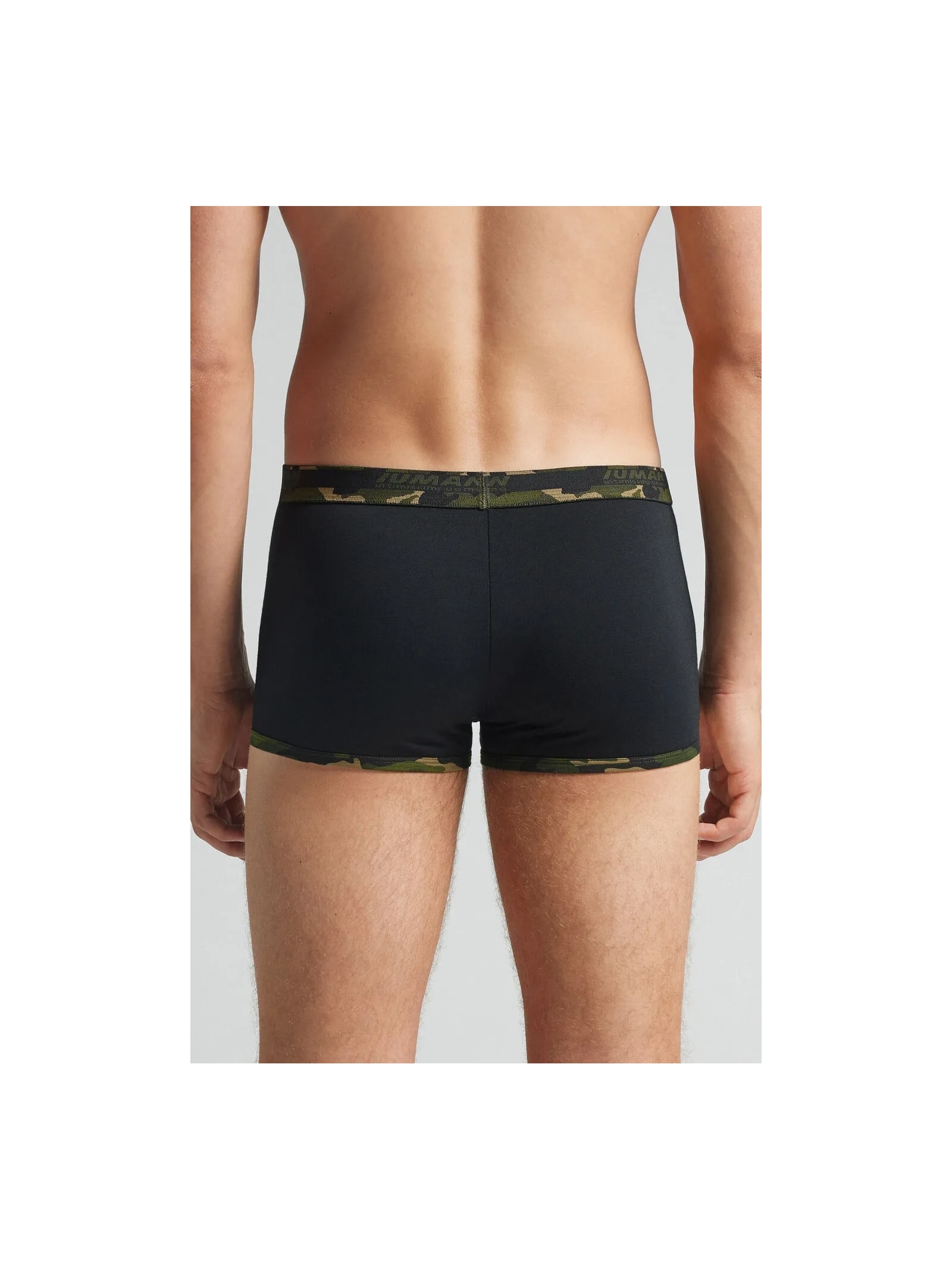 Cueca Boxer Em Algodão Supima Com Estampa Camuflada Preto Intimissimi