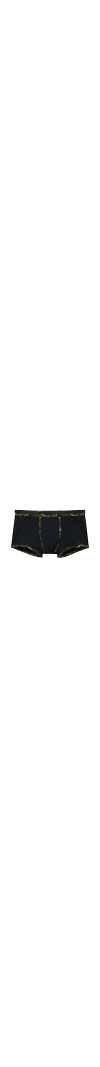 Cueca Boxer Em Algodão Supima Com Estampa Camuflada - Preto