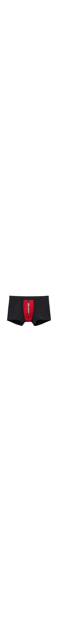 Cueca Boxer Em Algodão Supima Com Estampa Open Carefully - Preto
