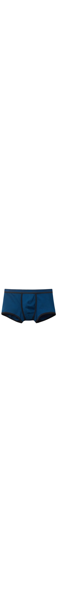 Cueca Boxer Em Algodão Supima Com Logotipo - Azul