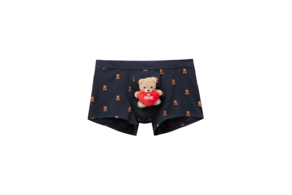 Cueca Boxer Em Algodão Supima Com Pelucía Be Mine - Azul