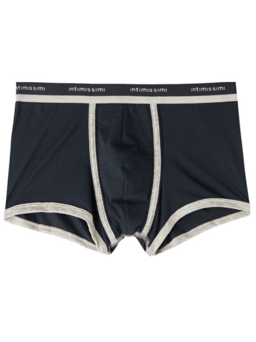 Cueca Boxer Em Algodão Supima Natural Fresh Com Logotipo – Azul