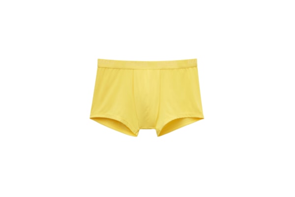 Cueca Boxer Em Microfibra Com Logótipo - Amarelo