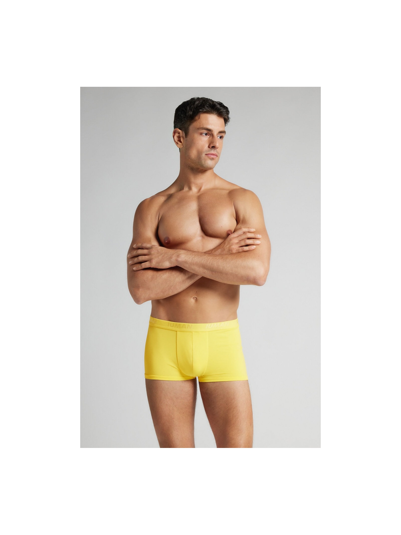 Cueca Boxer Em Microfibra Com Logótipo Amarelo Intimissimi