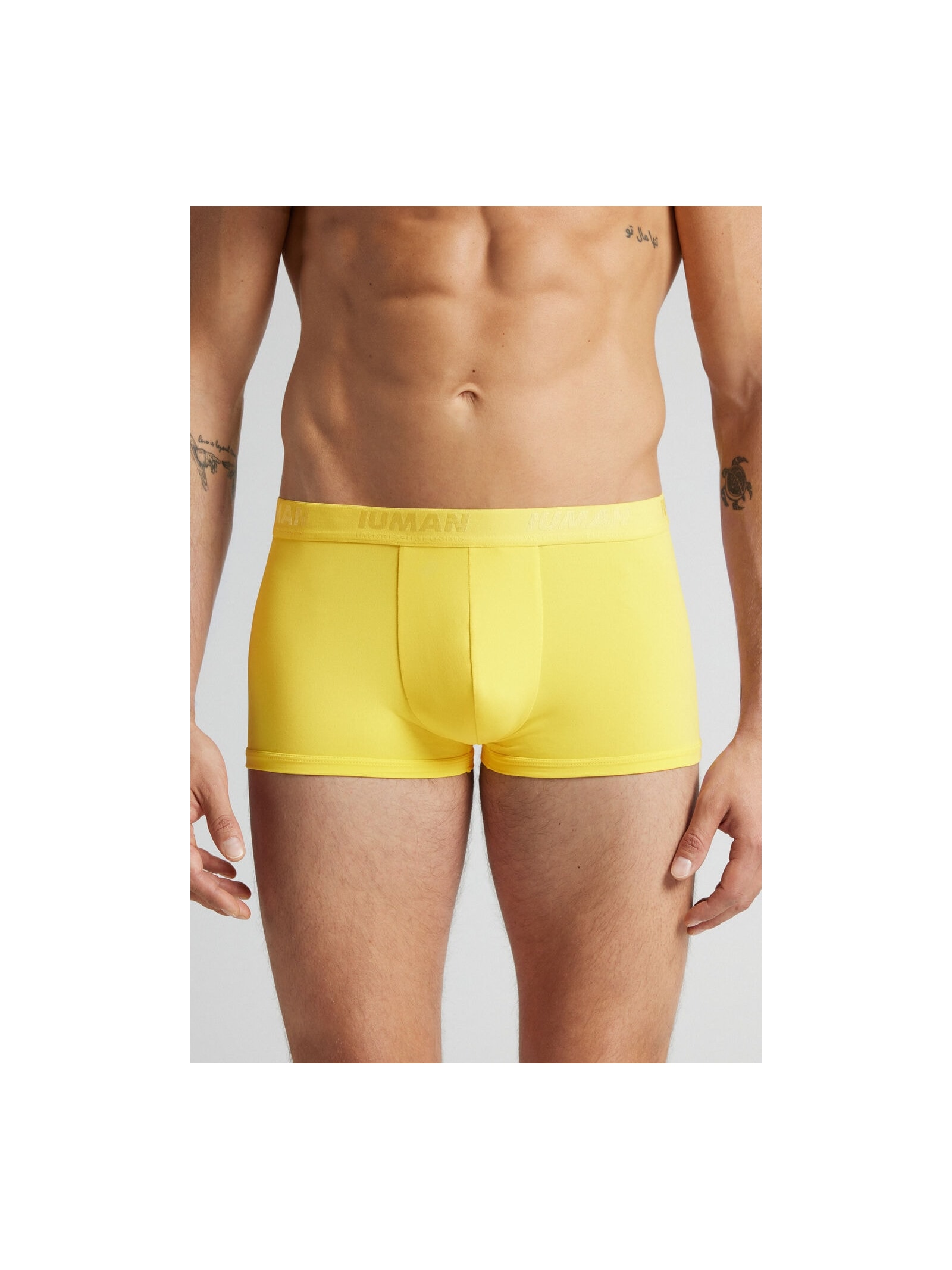 Cueca Boxer Em Microfibra Com Logótipo Amarelo Intimissimi