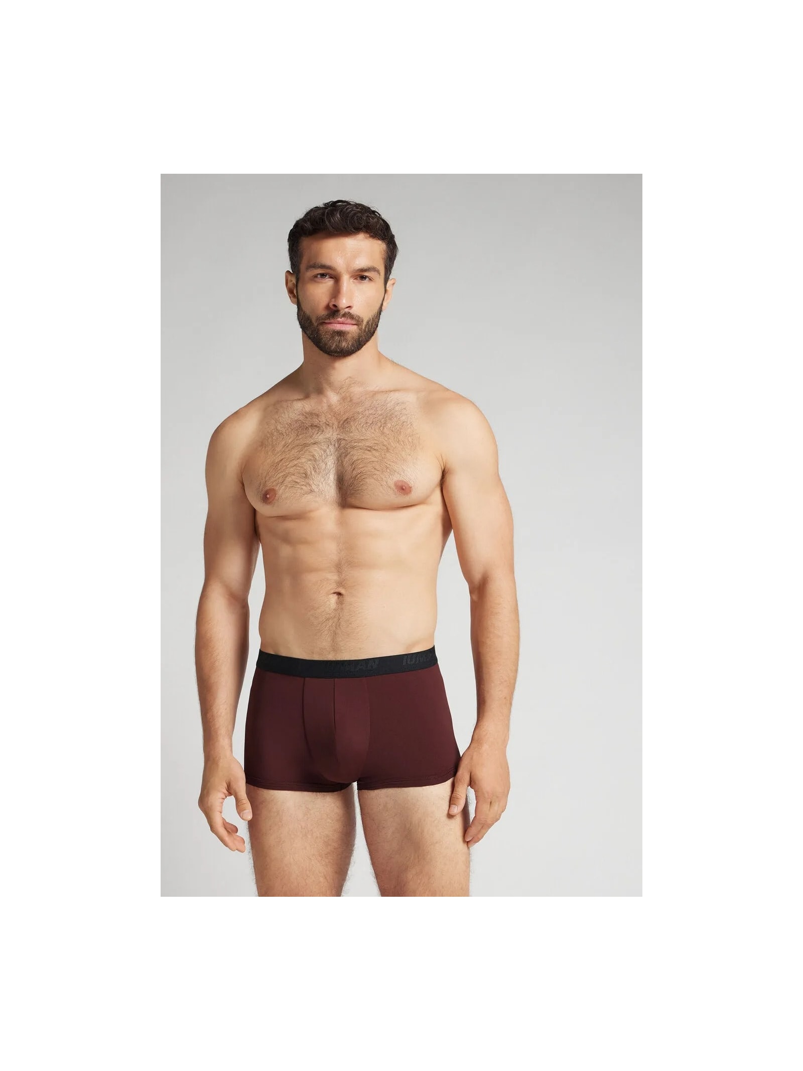 Cueca Boxer Em Microfibra Com Logótipo Bordô Intimissimi