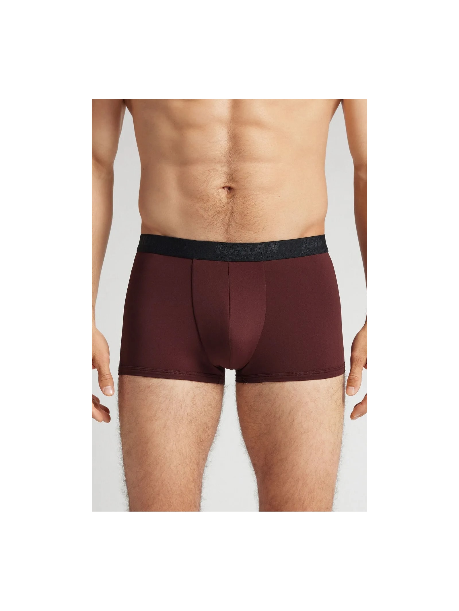 Cueca Boxer Em Microfibra Com Logótipo Bordô Intimissimi