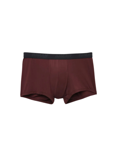 Cueca Boxer Em Microfibra Com Logótipo - Bordô
