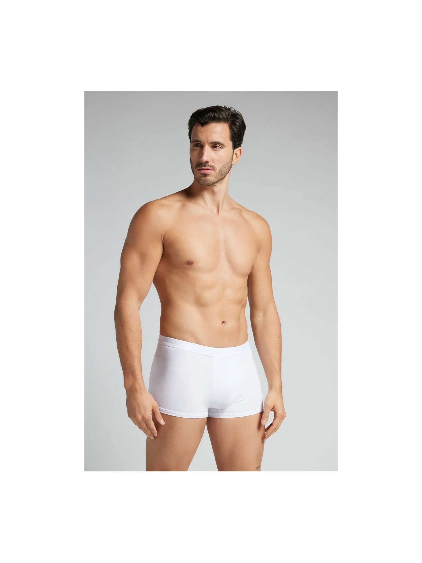 Cueca Boxer Em Microfibra Com Logótipo Branco Intimissimi